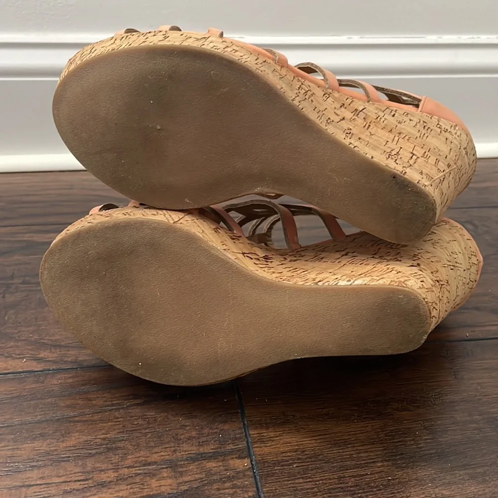 Cork style wedge sandals size 9